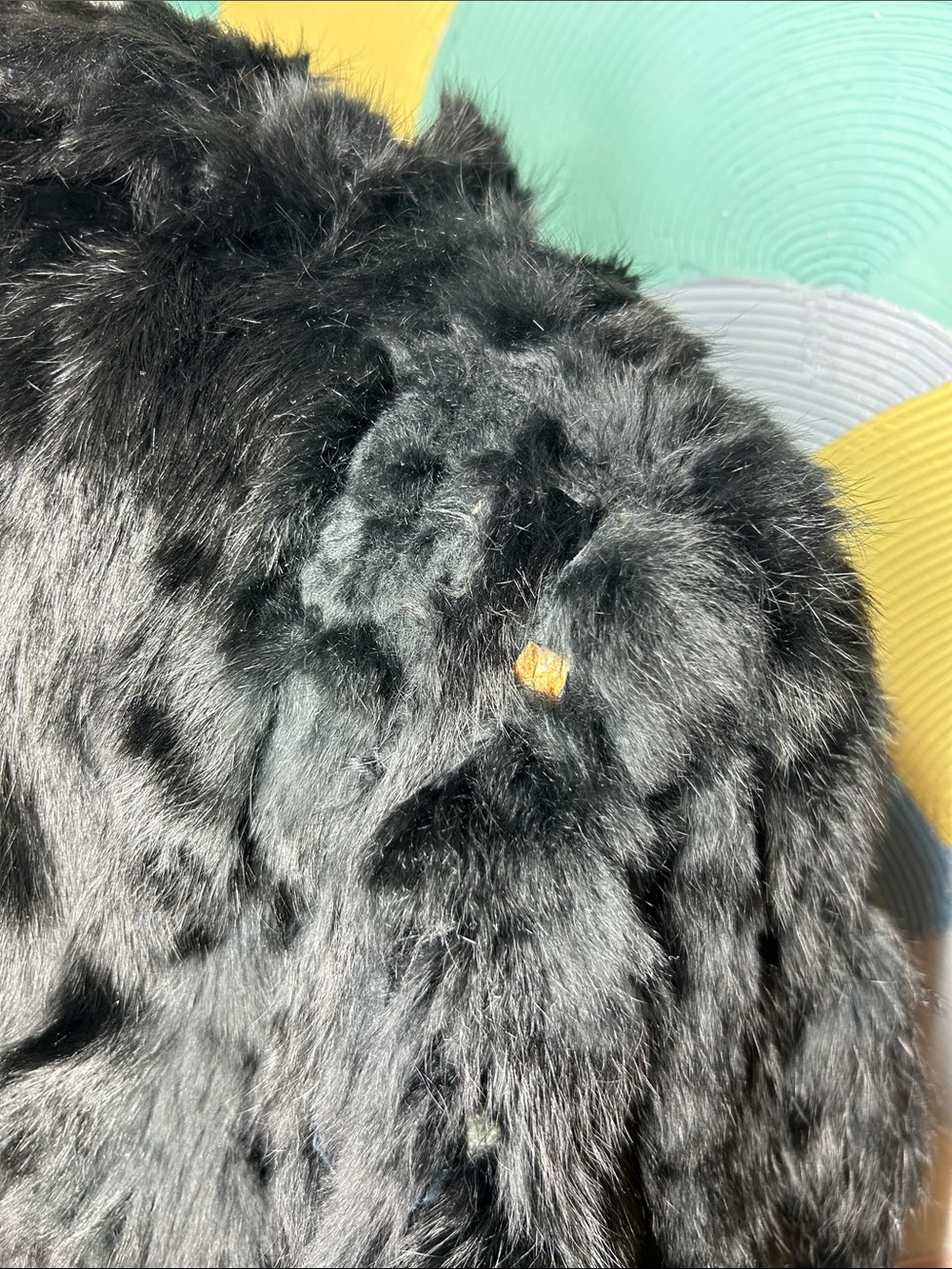 Vintage Women's Black Rabbit Fur Teddy Jacket - Plush Warmth sz XL - Picture 10 of 14